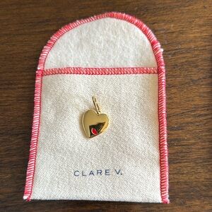 Clare V. Shiny 14k gold over brass heart charm pendant